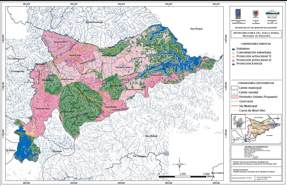 Intervenciones del suelo rural municipio de Alejandria-Antioquia